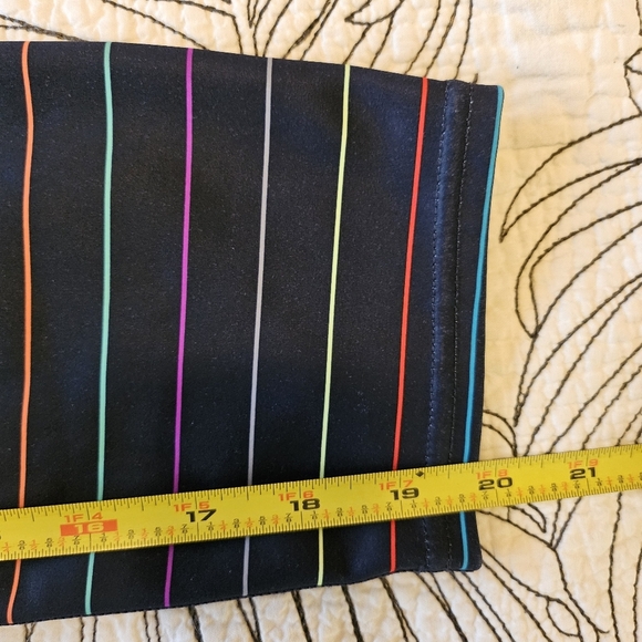 GUC Athleta Multi Stripe Sonar Rainbow Navy Capri Crop Small - Picture 14 of 15